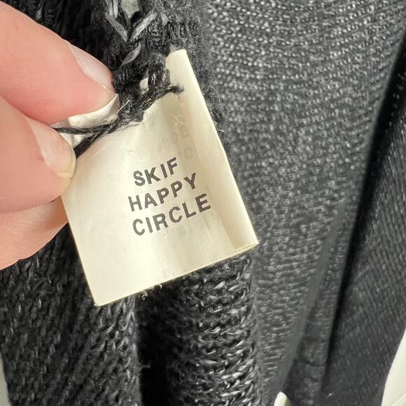 Skif Happy Circle Sweater‎ Womens One Size Black Raffia Cotton Open Knit Tunic - Picture 4 of 9